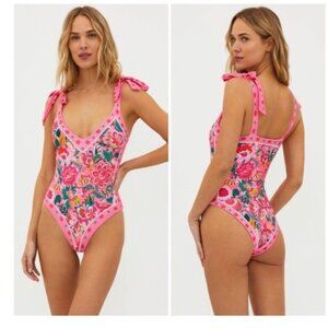 Beach Riot Pink Floral One Piece Swimsuit